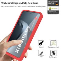 360° Grad Hülle für Xiaomi 17T Handyhülle mit Integriertem Displayschutz Rot