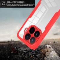360° Grad Hülle für Xiaomi 17T Handyhülle mit Integriertem Displayschutz Rot