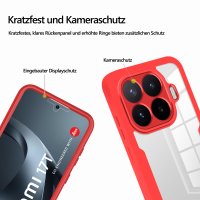 360° Grad Hülle für Xiaomi 17T Handyhülle mit Integriertem Displayschutz Rot