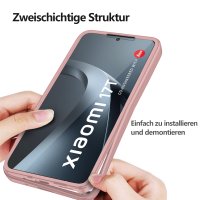 360° Grad Hülle für Xiaomi 17T Handyhülle mit Integriertem Displayschutz Rosa