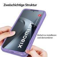 360° Grad Hülle für Xiaomi 17T Handyhülle mit Integriertem Displayschutz Lila