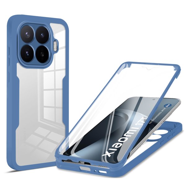 360° Grad Hülle für Xiaomi 17T Handyhülle mit Integriertem Displayschutz Blau
