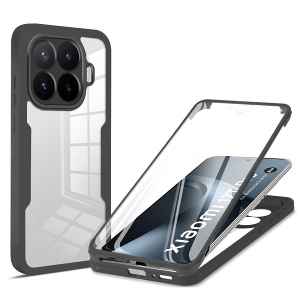 360° Grad Hülle für Xiaomi 17T Pro Handyhülle Integriertem Displayschutz Schwarz
