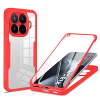 360° Grad Hülle für Xiaomi 17T Pro Handyhülle Integriertem Displayschutz Rot
