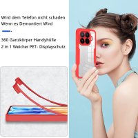 360° Grad Hülle für Xiaomi 17T Pro Handyhülle Integriertem Displayschutz Rot