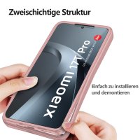 360° Grad Hülle für Xiaomi 17T Pro Handyhülle Integriertem Displayschutz Rosa