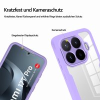 360° Grad Hülle für Xiaomi 17T Pro Handyhülle Integriertem Displayschutz Lila
