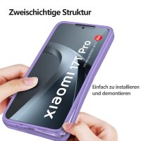 360° Grad Hülle für Xiaomi 17T Pro Handyhülle Integriertem Displayschutz Lila