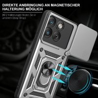 Outdoor Panzer Hülle für Motorola Edge 70 5G Kameraschutz Ring Case Stoßfest Silber