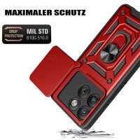 Outdoor Panzer Hülle für Motorola Edge 70 5G Kameraschutz Ring Case Stoßfest Rot