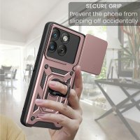 Outdoor Panzer Hülle für Motorola Edge 70 5G Kameraschutz Ring Case Stoßfest Rosegold