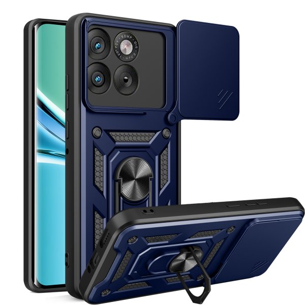 Outdoor Panzer Hülle für Motorola Edge 70 5G Kameraschutz Ring Case Stoßfest Blau