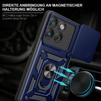 Outdoor Panzer Hülle für Motorola Edge 70 5G Kameraschutz Ring Case Stoßfest Blau