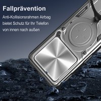 Outdoor Panzer Hülle für ZTE Blade V80 Vita Handyhülle mit Slide Kameraschutz Ringhalter Bumper in Silber