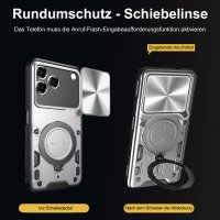 Outdoor Panzer Hülle für ZTE Blade V80 Vita Handyhülle mit Slide Kameraschutz Ringhalter Bumper in Silber