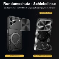 Outdoor Panzer Hülle für ZTE Blade V80 Vita Handyhülle mit Slide Kameraschutz Ringhalter Bumper in Schwarz