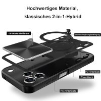 Outdoor Panzer Hülle für ZTE Blade V80 Vita Handyhülle mit Slide Kameraschutz Ringhalter Bumper in Schwarz