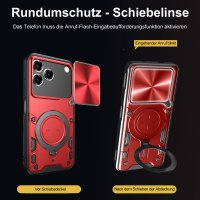 Outdoor Panzer Hülle für ZTE Blade V80 Vita Handyhülle mit Slide Kameraschutz Ringhalter Bumper in Rot