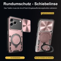 Outdoor Panzer Hülle für ZTE Blade V80 Vita Handyhülle mit Slide Kameraschutz Ringhalter Bumper in Rosegold