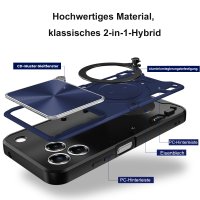 Outdoor Panzer Hülle für ZTE Blade V80 Vita Handyhülle mit Slide Kameraschutz Ringhalter Bumper in Blau