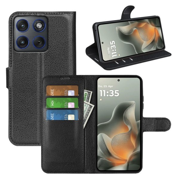 Klapphülle für Motorola Moto Edge 70 Handy Tasche Wallet Case Handyhülle Schwarz