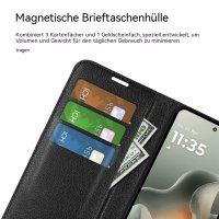 Klapphülle für Motorola Moto Edge 70 Handy Tasche Wallet Case Handyhülle Schwarz
