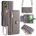 Handykette für Motorola Moto G06 / G06 Power Hülle mit Band Handyhülle Kartenfächer Leder Umhängetasche Grau