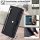 Handykette für Motorola Moto G67 / G77 Hülle mit Band Handyhülle Kartenfächer Leder Umhängetasche Schwarz