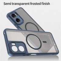 Magsafe Handyhülle für Motorola Moto G06 / G06 Power Matt Case Schutzhülle Kratzfest Magnet Hülle Blau