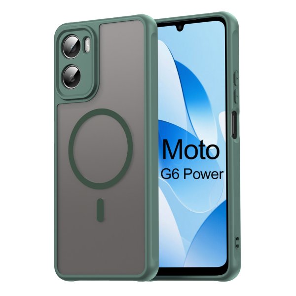 Magsafe Handyhülle für Motorola Moto G06 / G06 Power Matt Case Schutzhülle Kratzfest Magnet Hülle Grün