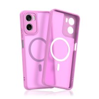 Magsafe Handyhülle für Motorola Moto G06 / G06 Power Matt Case Schutzhülle Kratzfest Magnet Hülle Pink