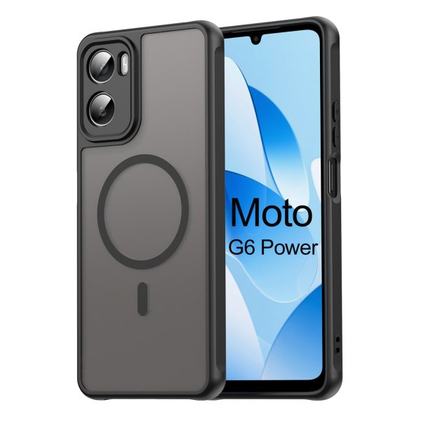 Magsafe Handyhülle für Motorola Moto G06 / G06 Power Matt Case Schutzhülle Kratzfest Magnet Hülle Schwarz