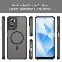 Magsafe Handyhülle für Motorola Moto G06 / G06 Power Matt Case Schutzhülle Kratzfest Magnet Hülle Schwarz