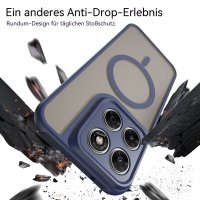 Magsafe Handyhülle für Motorola Moto G67 / G77 Matt Case Schutzhülle Kratzfest Magnet Hülle Blau