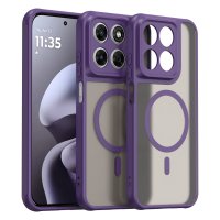 Magsafe Handyhülle für Motorola Moto G67 / G77 Matt Case Schutzhülle Kratzfest Magnet Hülle Lila