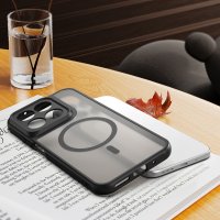 Magsafe Handyhülle für Motorola Moto G67 / G77 Matt Case Schutzhülle Kratzfest Magnet Hülle Schwarz