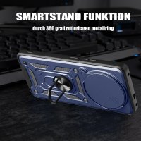 Outdoor Panzer Hülle für Honor Magic 8 Pro Handyhülle Slide Kameraschutz Ringhalter Blau