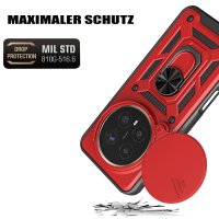 Outdoor Panzer Hülle für Honor Magic 8 Pro Handyhülle Slide Kameraschutz Ringhalter Rot