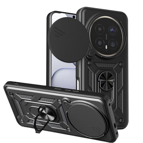 Outdoor Panzer Hülle für Honor Magic 8 Pro Handyhülle Slide Kameraschutz Ringhalter Schwarz