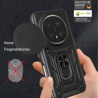 Outdoor Panzer Hülle für Honor Magic 8 Pro Handyhülle Slide Kameraschutz Ringhalter Schwarz