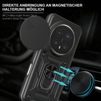Outdoor Panzer Hülle für Honor Magic 8 Pro Handyhülle Slide Kameraschutz Ringhalter Schwarz