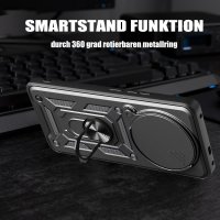 Outdoor Panzer Hülle für Honor Magic 8 Pro Handyhülle Slide Kameraschutz Ringhalter Schwarz