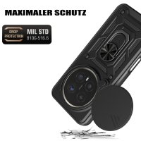 Outdoor Panzer Hülle für Honor Magic 8 Pro Handyhülle Slide Kameraschutz Ringhalter Schwarz