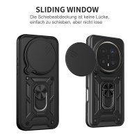 Outdoor Panzer Hülle für Honor Magic 8 Pro Handyhülle Slide Kameraschutz Ringhalter Schwarz