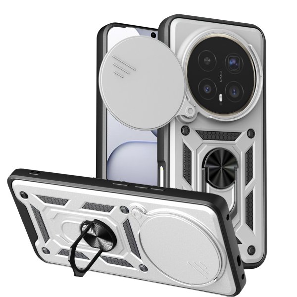 Outdoor Panzer Hülle für Honor Magic 8 Pro Handyhülle Slide Kameraschutz Ringhalter Silber