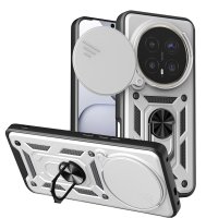 Outdoor Panzer Hülle für Honor Magic 8 Pro Handyhülle Slide Kameraschutz Ringhalter Silber