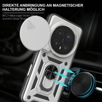 Outdoor Panzer Hülle für Honor Magic 8 Pro Handyhülle Slide Kameraschutz Ringhalter Silber