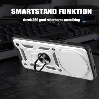Outdoor Panzer Hülle für Honor Magic 8 Pro Handyhülle Slide Kameraschutz Ringhalter Silber