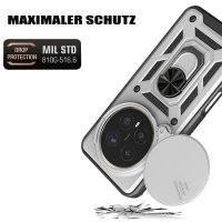 Outdoor Panzer Hülle für Honor Magic 8 Pro Handyhülle Slide Kameraschutz Ringhalter Silber