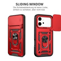 Outdoor Panzer Hülle für Honor 600 / 600 Pro Handyhülle mit Slide Kameraschutz Ringhalter Rot